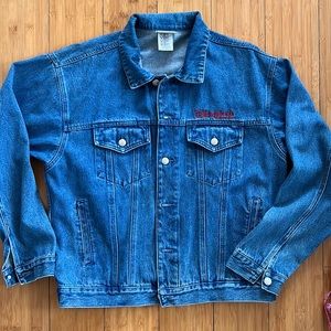 Vintage Disney land resort American flag Mickey Mouse Denim Jean Jacket Size M